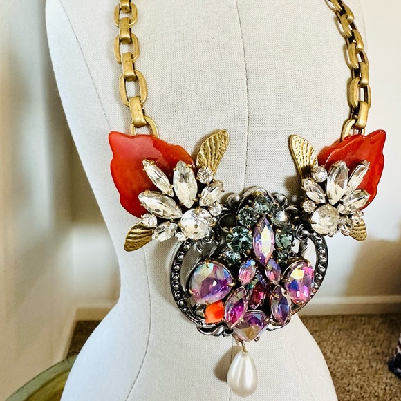 🔥 Vintage J Crew Crystal statement necklace - Picture 4 of 17